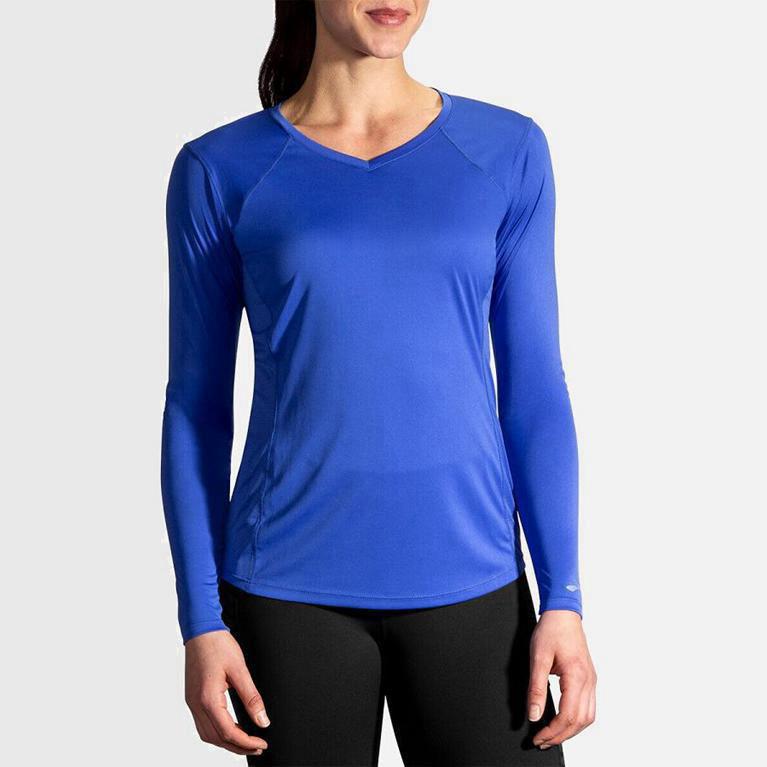 Brooks Stealth Hardloopshirts Met Lange voor Dames Blauw (VSCGF-0725)